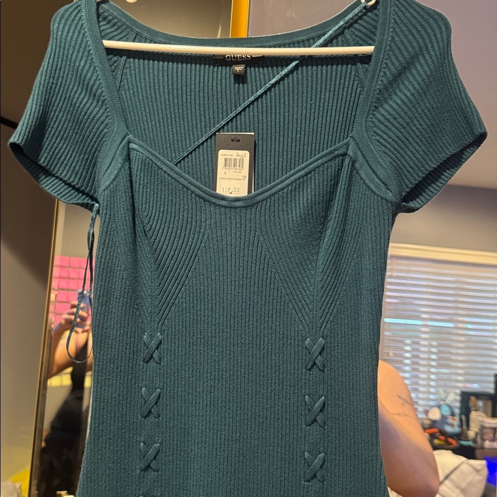 Mini Teal Dress - Picture 2 of 7